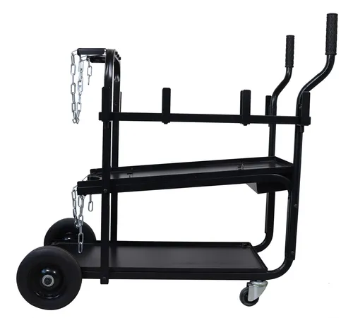WELDINGER MAG-Mobil max Schweißerwagen für große Schweißgeräte - Schweiß-Zubehör für bis zu 150 kg, stabiler Trolley mit robusten Lenkrollen und großem Gasflaschenrack für sicheres, organisiertes Arbeiten.