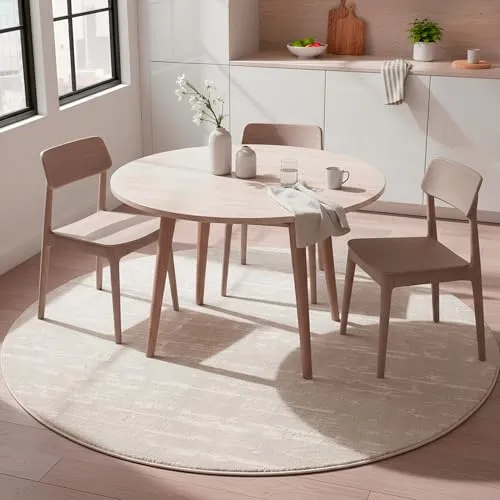 Moderner Super Soft Kurzflor Teppich 120 cm Weiß - Teppiche Gegend – besonders sanft und pflegeleicht, verwandelt Ihr Wohnzimmer in ein gemütliches Zuhause. Schadstoffgeprüft und geeignet für Fußbodenheizungen.
