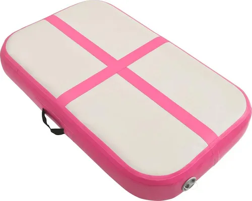Aufblasbare Gymnastikmatte 60x100x10 cm mit Pumpe - Rosa - Sportmatte aus hochdichtem PVC, stoßdämpfend und rutschfest. Ideal für Indoor- und Outdoor-Aktivitäten, inklusive Pumpe für einfachen Transport und Aufbewahrung.