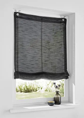 Kutti Raffrollo Celtic, halbtransparent mit Hakenaufhängung - Raffrollo in natürlichen Farben, lichtdurchlässig für sanften Sichtschutz. Schnelle Montage ohne Bohren dank Hakenaufhängung, ideal für Landhaus- und Shabbystyle.