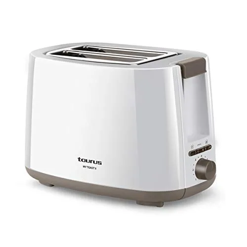 Taurus Mytoast II - Zwei-Schlitz-Toaster 750W - Toaster mit 3 Funktionen: Stopp, Wiederaufwärmen und Auftauen. 7 Toaststufen für individuelle Vorlieben und selbstzentrierendes System für gleichmäßiges Toasten. Kompaktes Design, ideal für jede Küche.