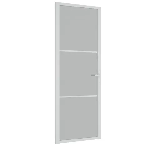vidaXL Innentür 76x201,5 cm - Modernes Weiß Mattglas mit Aluminiumrahmen - Türen mit privatem Sichtschutz und modernem Design! Diese Innentür aus stabilem Hartglas und robustem Aluminiumrahmen bringt Licht und Stil in dein Zuhause.