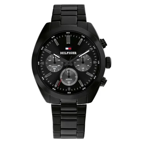 Tommy Hilfiger Chronograph Quarz Uhr für Herren - 1710724 - Armbanduhren für Herren mit präzisem japanischem Chronographenwerk und modernem schwarzen Edelstahlarmband für einen eleganten und urbanen Look.