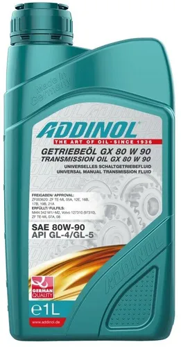 ADDINOL GETRIEBEÖL GX 80W-90 1 Liter API GL-4 GL-5 Schalt- und Achsgetriebeöl