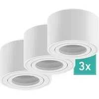 Oktaplex 3er Set Aufbauspot Aluminium Lile S für LED-Module Deckenstrahler Spotrahmen 230V Weiß