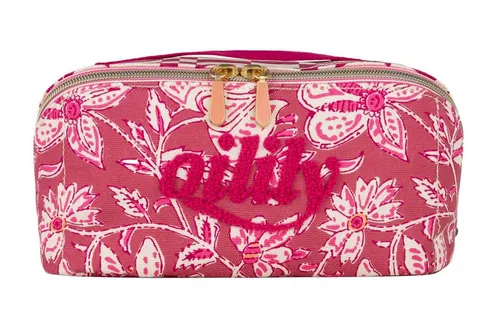 Oilily Kosmetiktasche Cisse Cosmetic Bag Indimarken - Stilvolle Kosmetiktasche aus Baumwolle mit praktischem Tragegriff und zwei Fächern. Ideal für unterwegs, mit abwaschbarem Innenmaterial für einfache Pflege und verstärktem Boden für Stabilität.
