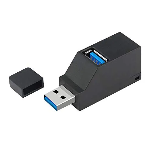 EasyULT USB 3.0 3-Port-Hub (2 USB 2.0 + USB 3.0), Datenhub für Apple MacBook, Mac Air, MacPro, Windows Laptops und Ultrabooks, sowie PCs und weiteren USB 3.0 kompatiblen Geräten (Schwarz)