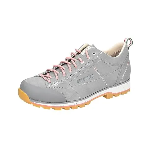 Dolomite Shoe W's 54 Low Evo grey (0386) 4.5 - Wanderschuhe mit nachhaltigem Design, ideal für Damen. Der Schuh bietet ultimativen Komfort dank recyceltem EVA und einer Vibram-Laufsohle für Stabilität auf jedem Untergrund.