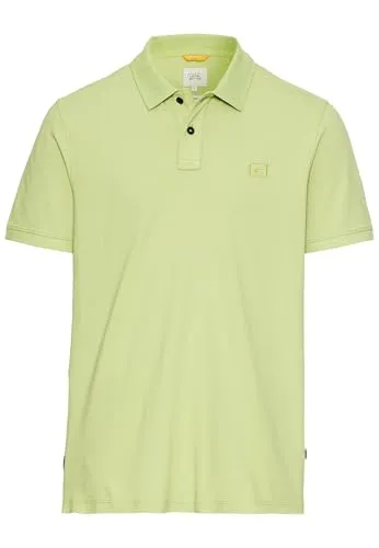 camel active Herren Kurzarm Poloshirt aus Baumwolle Grün - Bequem und stilvoll - Poloshirt für Herren aus 100% Baumwolle mit Seitenschlitzen für optimale Bewegungsfreiheit. Ideal für Freizeit und Alltag.