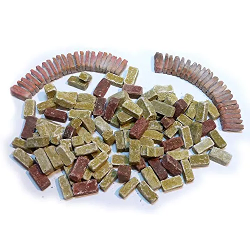 Krippenbausatz Genezareth – Set großer Bogen – mit 85 Rechtecken (Sinai), 2 Steinbögen und 20 Rechtecken (Ziegelrot)