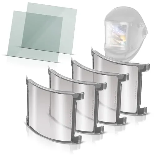 STAHLWERK Schweißhelm Ersatzscheiben 6er Set - Ersatzgläser innen, Visierscheiben außen, Schweißschutzglas, Hochwertige Schutzgläser nach EN ISO 16321 für den Vollautomatik-Schweißhelm Titan