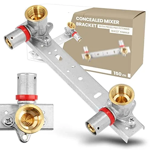 Verdeckte Mischerhalterung mit Press-PEX-Armaturen Einfache Wasserhahninstallation 16 x 1/2 Zoll weiblich 150 mm Wasserversorgungs-Heizsysteme