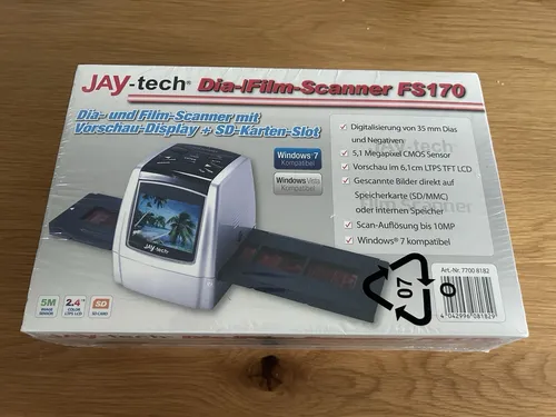 JAY-tech FS170 Film Scanner Diafilm Negative, auf SD Card ohne PC,  NEU OVP Dia
