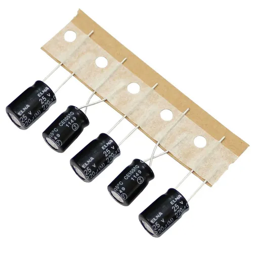 20x Elko Kondensator Radial 220µF 25V 105°C 8x11,5mm RJ4-25V221MG3#B-T2 220uF