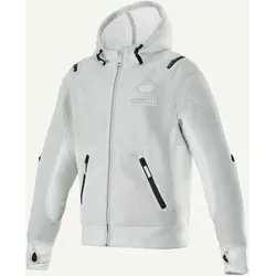 Alpinestars Moflow Air Tech Motorrad Zip Hoodie - Grau, Größe L für Männer - Motorradjacke mit hochdichter Netzstruktur für optimale Luftzirkulation und Belüftung, ideal für komfortable Fahrten bei warmem Wetter.