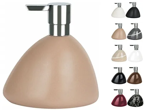 Spirella Seifenspender Etna Flüssigseifen-Spender Polyresin Steinoptik Bahama Beige 400ml, Unique