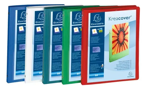 Exacompta 51989E 5x Ringhefter PP 500µ 4Ring 15mm Rücken 20mm A4 große Farbaus.