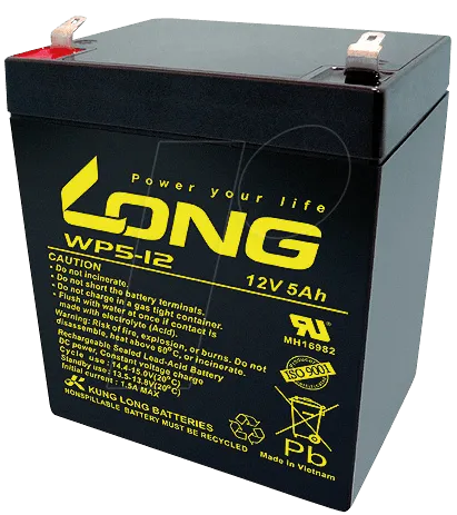 WP 5-12 - Blei-Vlies-Akku, 12 V, 5 Ah