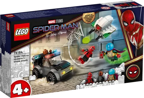 LEGO 76184 Marvel Mysterios Drohnenattacke - Superhelden-Spielzeug mit Spider-Man, Nick Fury und Mysterio, ideal für kreative Abenteuer ab 4 Jahren