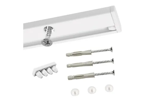 Deco-Raum Gardinenschiene Minimal, 1-läufig, Wunschmaßlänge - Hochwertige Aluminium Gardinenschiene, kürzbar und ideal für Deckenmontage, in Weiß. Perfekt für individuelle Raumgestaltungen!