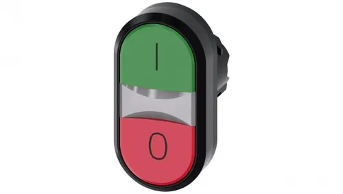 Przycisk podwójny 22mm tworzywo zielony /I/ czerwony /O/ przyciski płaskie z sam