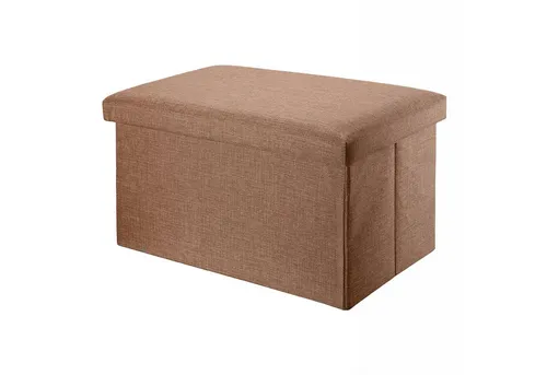 INTIRILIFE Faltbare Sitzbank - Multifunktionaler Sitzwürfel mit Stauraum - Stilvolle Hocker mit edlem Leinen-Stoff-Design, ideal als Sitzgelegenheit und Aufbewahrungsbox. Hochwertige Verarbeitung und leicht aufbaubar, perfekt für jede Einrichtung.
