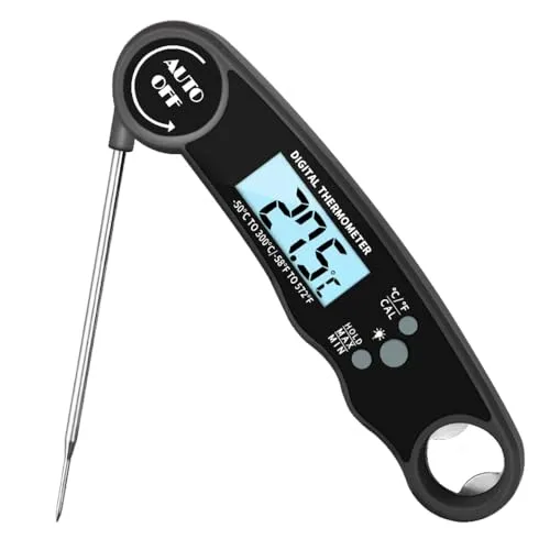PRECORN Digital Fleischthermometer - Grillthermometer Bratenthermometer für die Küche - Präzises BBQ Thermometer mit Sofortablesung Ideal für Grill, Steak, Braten - Wasserdichtes Küchenthermometer