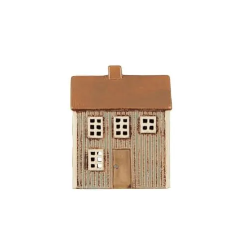 IB Laursen Lichthaus Visby - Teelichthalter mit brauner Tür - Caps & Hüte - Skandinavisches Design für Gemütlichkeit, schafft mit oder ohne Teelicht eine wohlige Atmosphäre und ist ein einzigartiges Deko-Element.