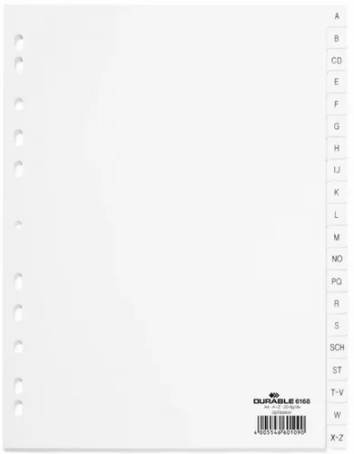 DURABLE Aktenordner Register A4 A-Z PP weiß