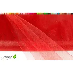 TÜLL Stoff 10m x 150cm, Farbauswahl:rot 250 - Rot