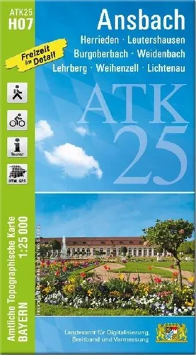 ATK25-H07 Ansbach (Amtliche Topographische Karte 1:25000) Breitband und Vermessu