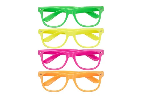 relaxdays Partyanzug Bunte Partybrille im 4er Set