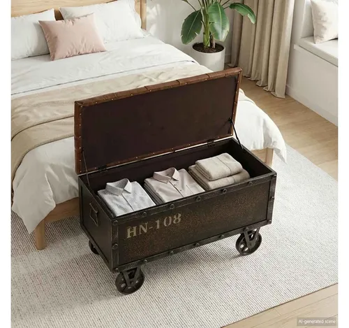 furnicato Truhenbank Vielseitige Aufbewahrungsbank Braun 80,5 x 41 x 50 cm