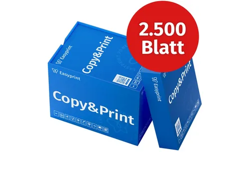 Easyprint Druckerpapier Kopierpapier 2500 Blatt - Papier für professionelle Druck- und Kopierergebnisse, hochweiß (CIE 160), PEFC-zertifiziert und ideal für Büro und Zuhause.