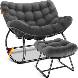 KESSER® Schaukelstuhl XXL Chillexer Pro mit Fußstütze - Ergonomisch und Witterungsbeständig - Erleben Sie höchsten Komfort im KESSER® RELAXSESSEL XXL Chillexer Pro mit praktischer Fußstütze. Ideal für Garten, Balkon oder Wohnzimmer – ergonomisch, kippfest und bis 120 kg belastbar.