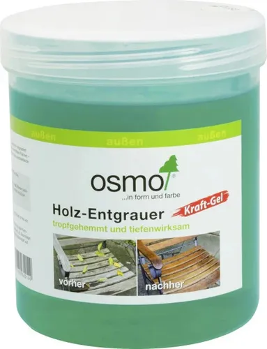 Osmo Holz-Entgrauer Kraft-Gel Farblos 0,50 l - 13900115 - Effektives Gel zur Entfernung von Grauschleier auf Holzoberflächen. Ideal für die Pflege und Auffrischung von Holzmöbeln und -böden.