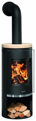 Justus Faro 2.0 Kaminofen 6 kW, Schwarz mit Sandstein von JUSTUS