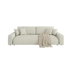 S-Style Möbel Bigsofa Beige, 4-Sitzer mit Schlaffunktion