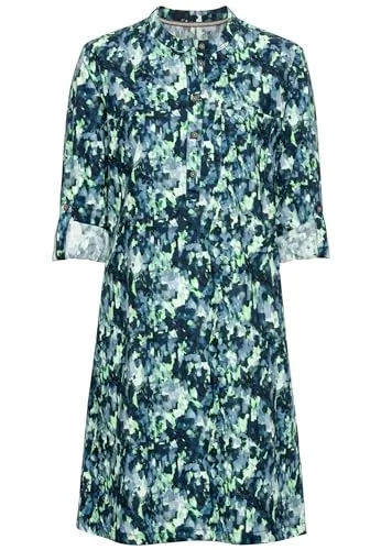 camel active Sommerkleid Schlupfkleid XXL - Kleider für stilbewusste Frauen, aus 100% Baumwolle, mit elegantem Allover Print und lässigem Stehkragen für einen modischen Look.