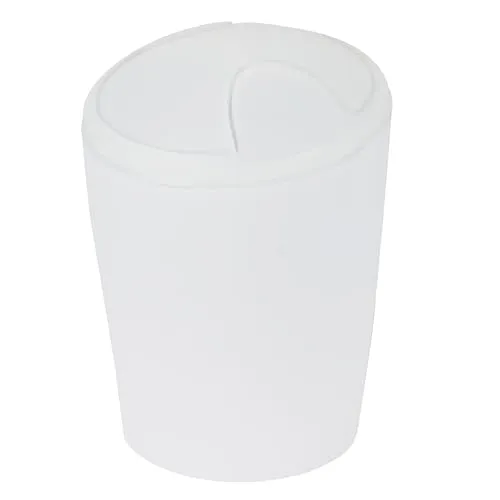 Spirella Kosmetikeimer Move Abfalleimer Schwingdeckeleimer | Kunststoff | 2 Liter | Frosty Weiß