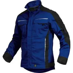 Jacke-Flex-Line Kornblau/Schwarz-Weiß, Größe 5XL - Hochwertige Bundjacke für Profis - Arbeits- & Schutzkleidung mit Reflektoren für optimale Sichtbarkeit, verstellbaren Ärmelbündchen und zahlreichen Taschen für maximale Funktionalität.