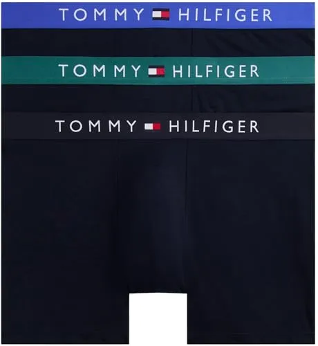 Tommy Hilfiger Herren 3P Boxer Brief Wb Um0Um02326 Boxershorts, Yellow (D Sky/Fmy Ocn/Nob Blu) - Retroshorts für Herren, nachhaltig produziert und authentisch von Tommy Hilfiger für stilbewusste Männer.