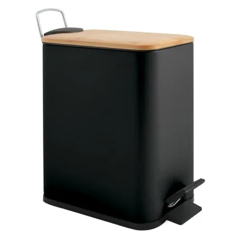 Spirella Kosmetikeimer 5 Liter Edelstahl mit Absenkautomatik - Haushaltszubehör, eleganter 5-Liter Mülleimer mit Softclose-Funktion und praktischem Inneneimer für müheloses Entleeren und Reinigen