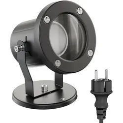 ledscom.de LED Gartenstrahler MIBU schwarz - Edelstahl Gartenstrahler für außen mit GU10 Fassung, schwenkbarem Leuchtenkopf und IP55 Schutz für zuverlässige Beleuchtung im Außenbereich.