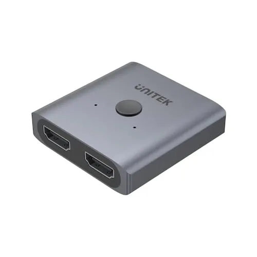 Unitek Bi-direktionaler HDMI2.0 4K 2-to-1 Switcher/UltraHD 4K Auflösung bei 60Hz / Durchsatz: 18 Gbps/Außenmaterial: Aluminium/Plug & Play / 10 m Länge für 4K und 3 m für 4K@60Hz