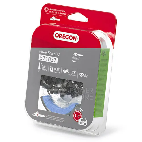 Oregon Powersharp Sägekette + Schleifstein für Kettensäge CS1500 - Kettensägen-Ersatzteile, inklusive Schleifstein für müheloses Nachschärfen und optimale Schnittleistung.