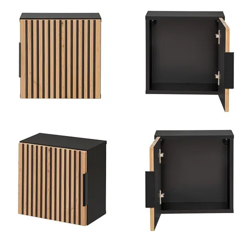 Lomadox Hängeschrank XANTEN-56 - anthrazit & Wotan Eiche Nb. - Hängeschrank in modernem Design, mit Softclose-Tür für leises Schließen. Ideal für platzsparende Aufbewahrung in jedem Raum.