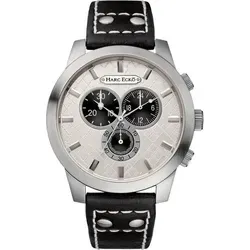 Marc Ecko E14539G1 Uhr Silber - Elegante Herren-Armbanduhr mit Quarzwerk und Chronograph, 5 ATM wasserdicht, Gehäuse aus Edelstahl und schwarzem Lederarmband für stilbewusste Männer.
