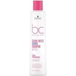 Schwarzkopf Professional BC Bonacure Color Freeze Silver Shampoo 1000 ml – für kühle Blondtöne - Schwarzkopf BC Color Freeze Silver Shampoo 1000 ml reinigt sanft und neutralisiert warme Untertöne. Die vegane Formel sorgt für optimalen pH-Wert und erhält kühle Farbtöne. Ideal für coloriertes Haar und schützt die Farbe vor dem Verblassen.