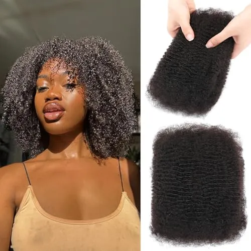 Afro Kinkys Echthaar, für Dreadlock-Extensions, Reparatur-Locks, 40,6 cm, natürliches Schwarz, gedrehtes Afro-Echthaar, 50 g/Packung